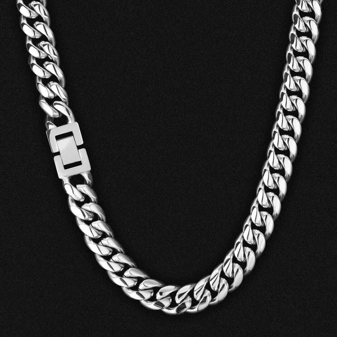 The Stormtrooper II® - 12mm Miami Cuban Link Chain White Gold Plated