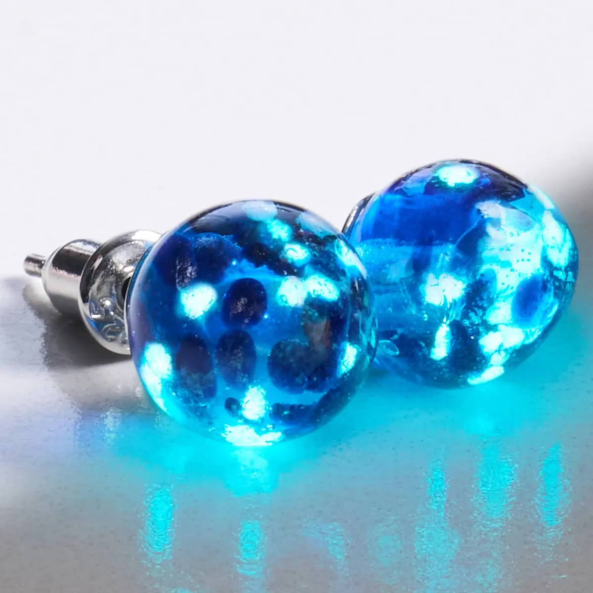 Topaz Flame | .925 Sterling Silver | Firefly Glass Stud Earrings
