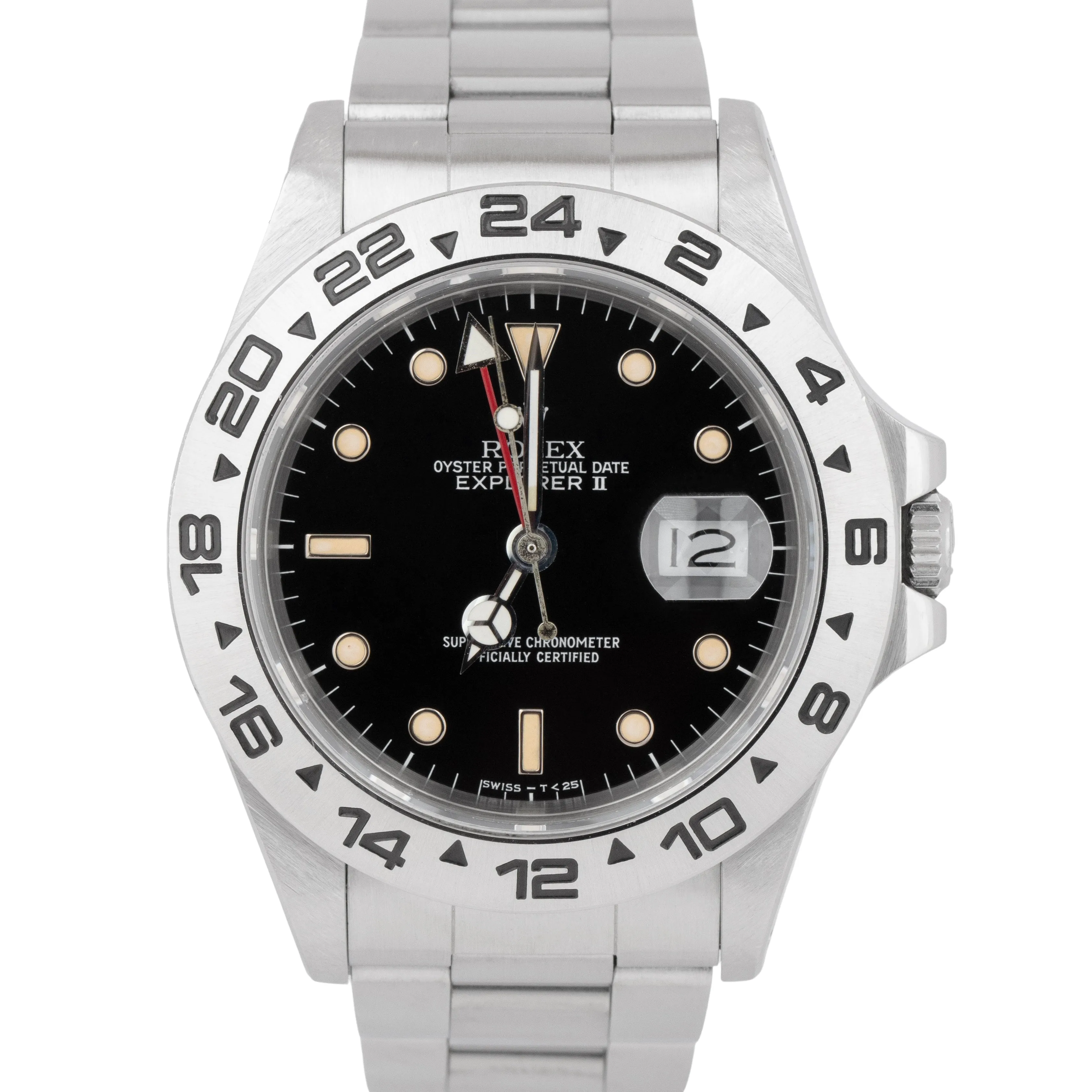 UNPOLISHED 1988 Rolex Explorer II Black Patina Stainless Steel 40mm Watch 16550