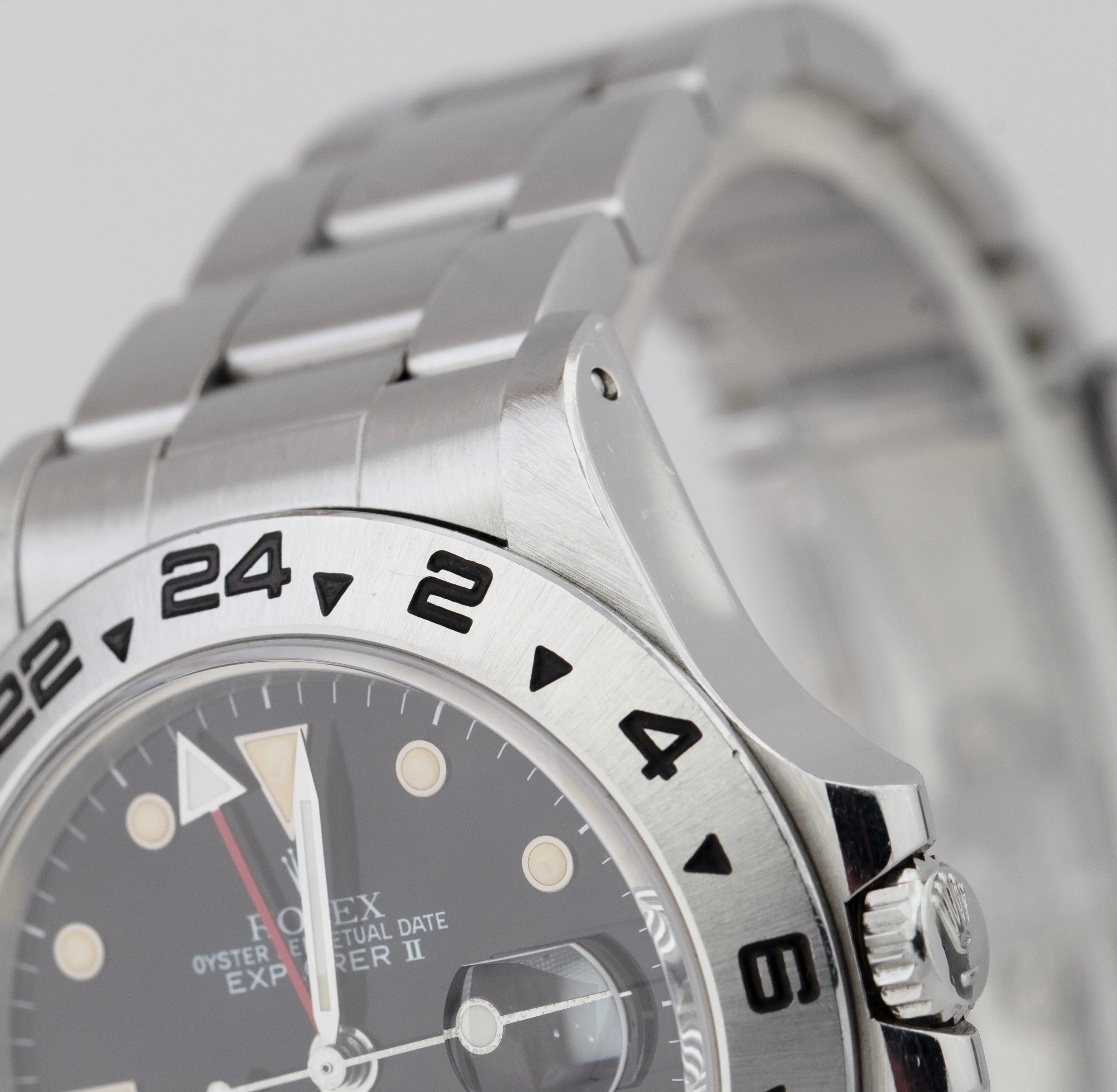 UNPOLISHED 1988 Rolex Explorer II Black Patina Stainless Steel 40mm Watch 16550