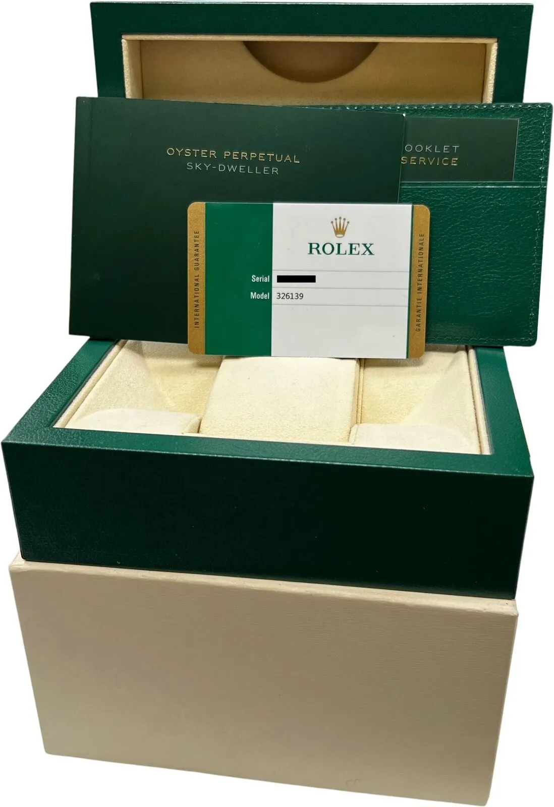 UNPOLISHED Rolex Sky-Dweller 18K White Gold 42mm White Roman Watch 326139 B P