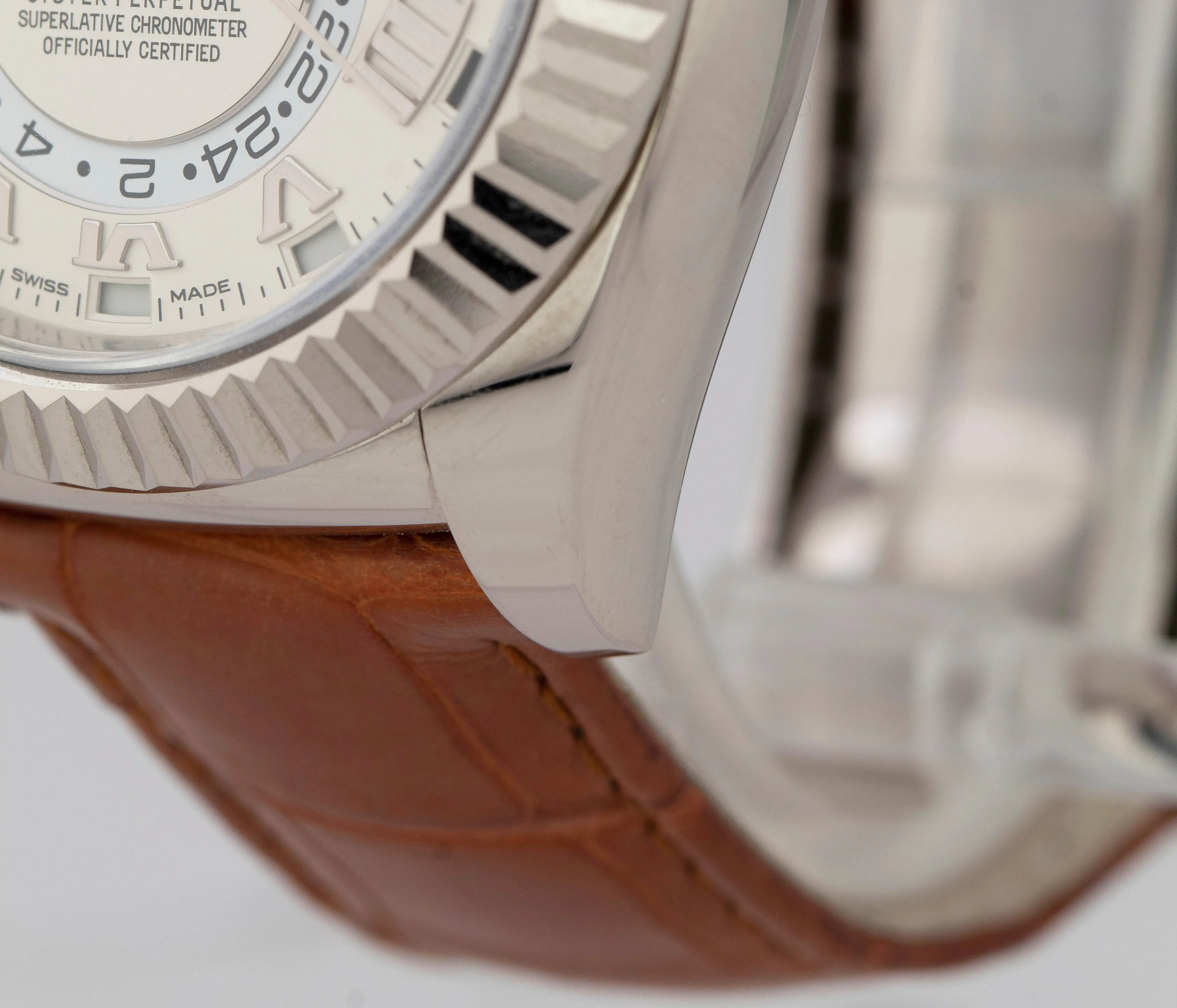 UNPOLISHED Rolex Sky-Dweller 18K White Gold 42mm White Roman Watch 326139 B P