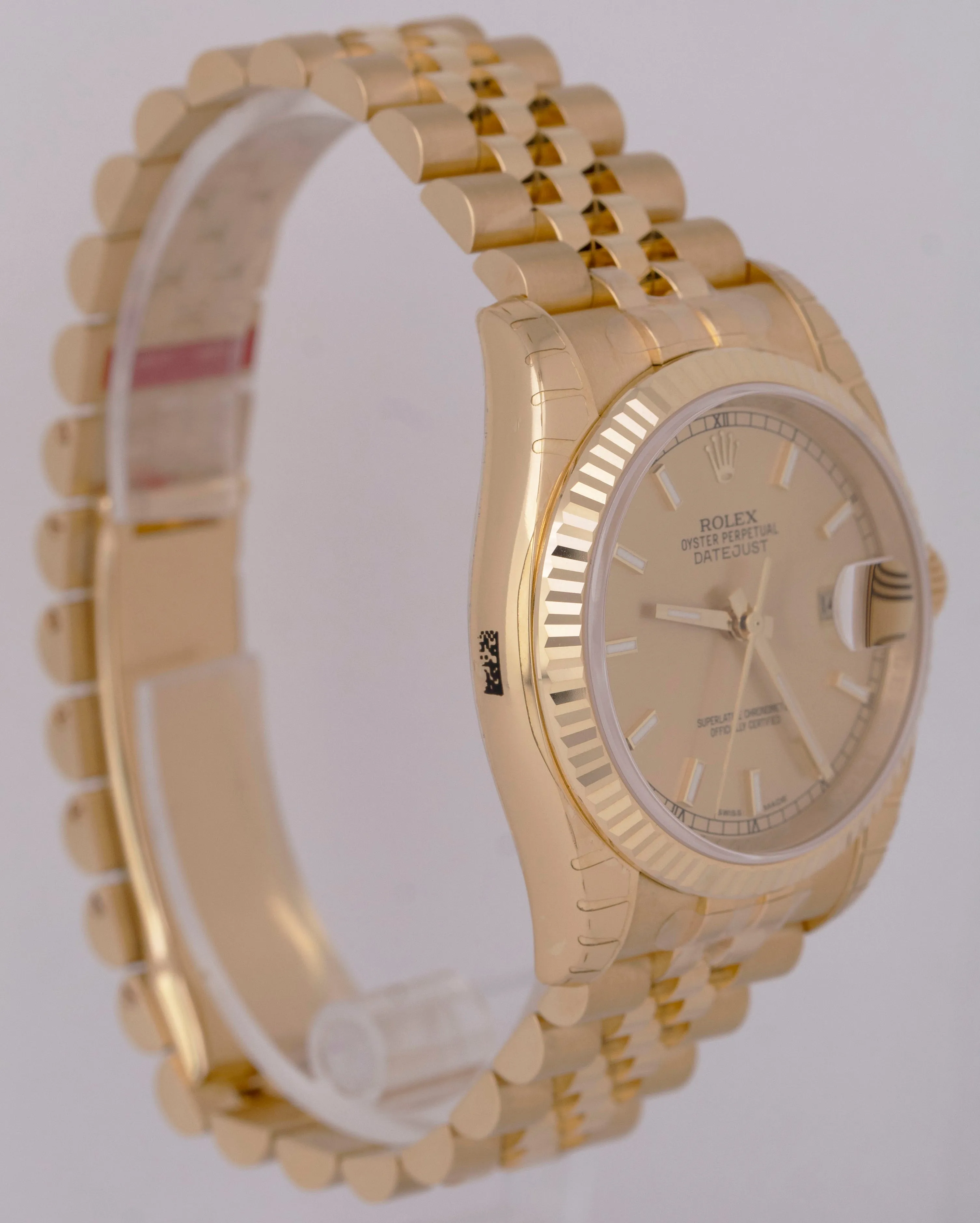 UNWORN STICKERED Rolex DateJust 36mm PAPERS 18K Gold Jubilee Watch 116238 B P