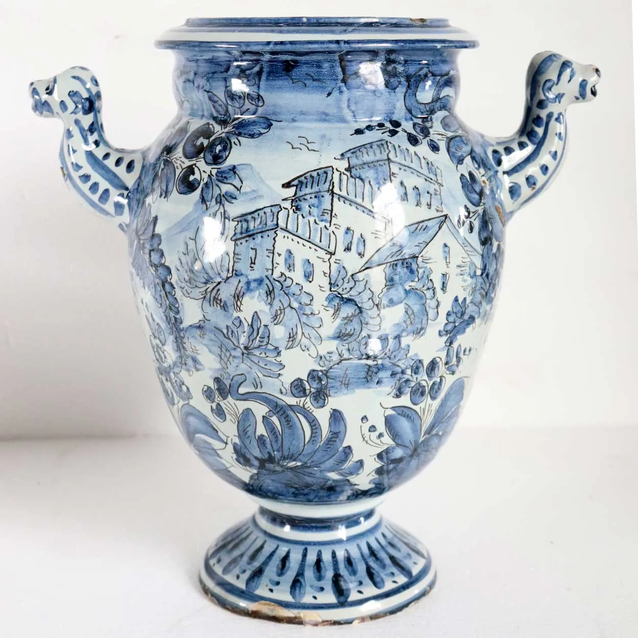 Vintage Italian Savona Majolica Pottery Apothecary Pharmacy Jar