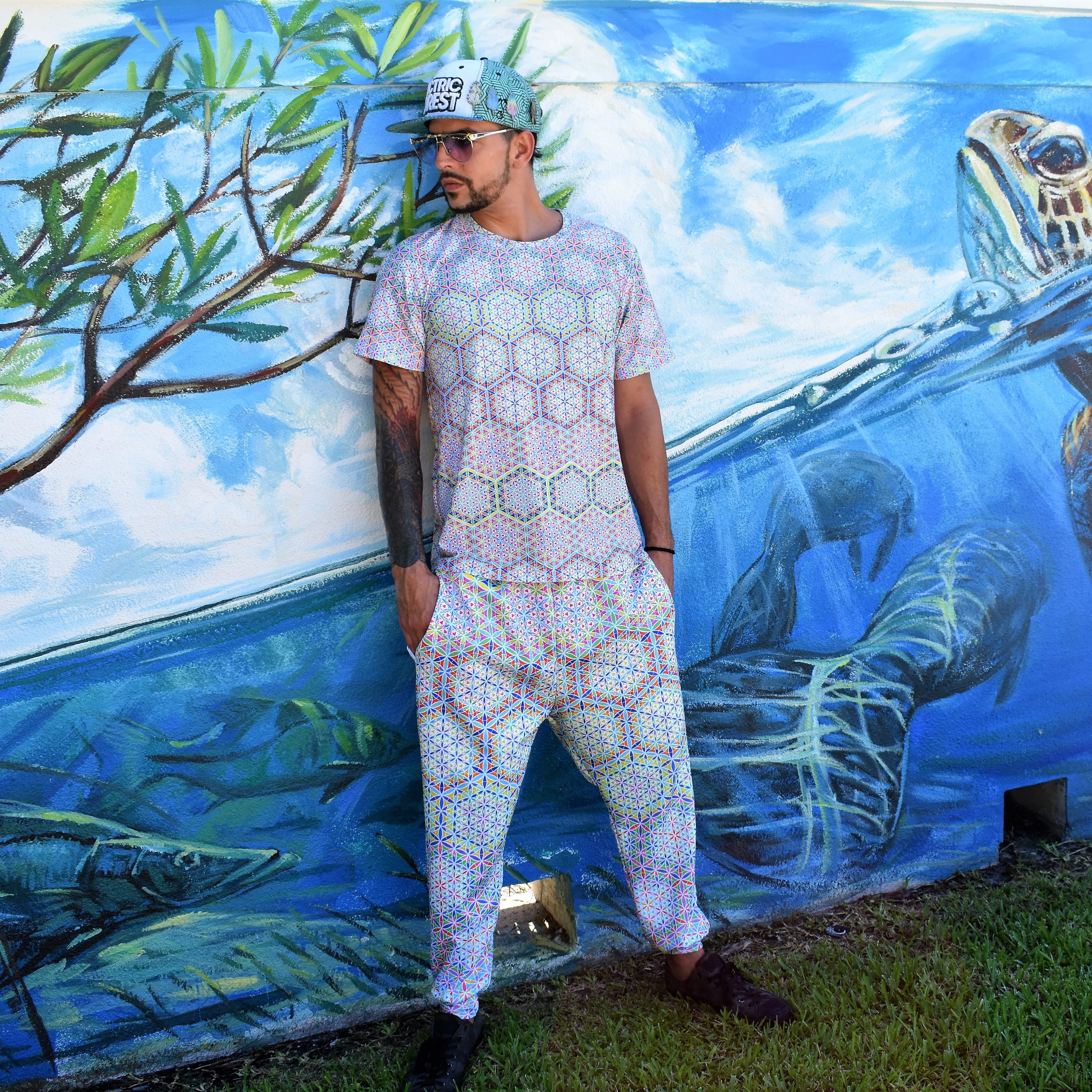 White Double Vision Joggers