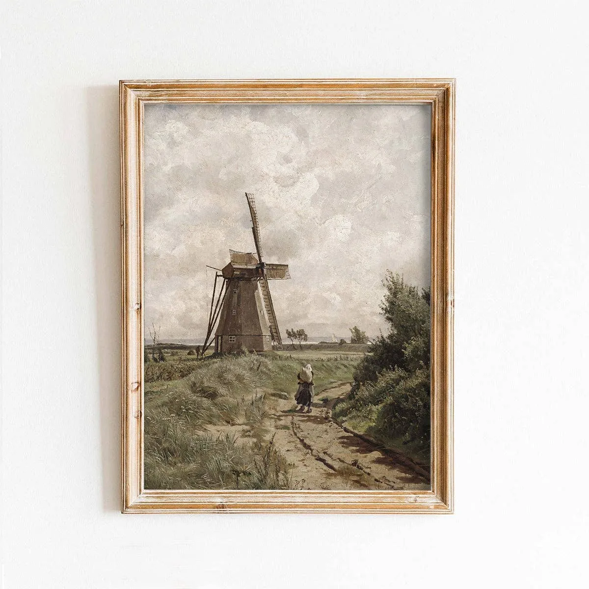 Windmill Vintage Art Print: 11x14