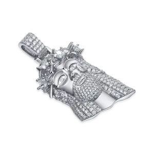 Women's White Gold Stellar Jesus Pendant - Small
